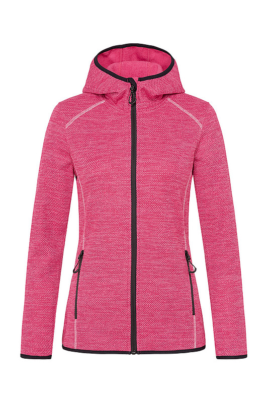 Dámská sportovní mikina STEDMAN RECYCLED FLEECE JACKET HERO WOMEN, jasně růžová, S