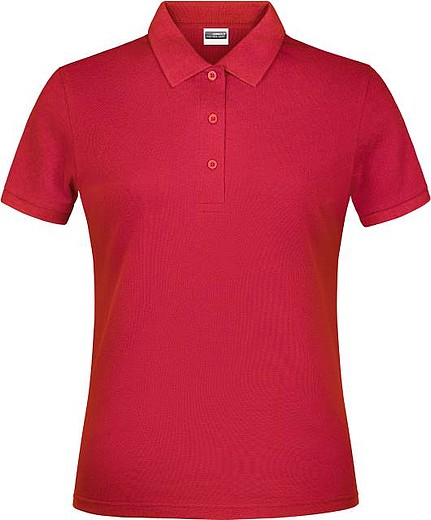 Dámské piqué polo James & Nicholson, červená, XS