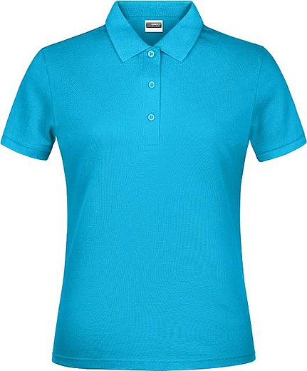 Dámské piqué polo James & Nicholson, tyrkysová, XS