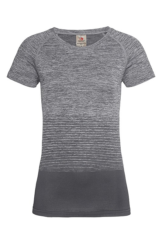 Dámské tričko STEDMAN ACTIVE SEAMLESS RAGLAN FLOW, černá/světle šedá, S