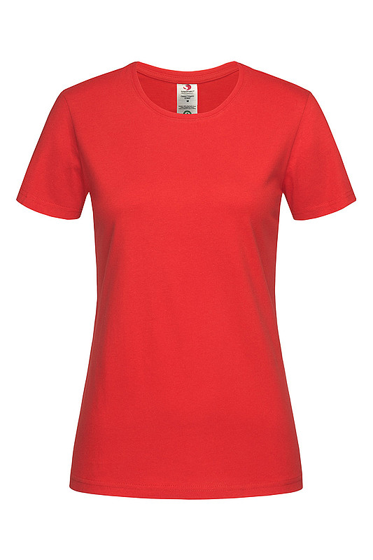 Dámské tričko STEDMAN CLASSIC-T ORGANIC WOMEN z bio bavlny, červená, XS