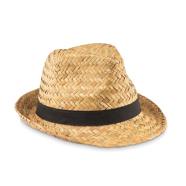 DANANG Přírodní slámový klobouk s černou stuhou