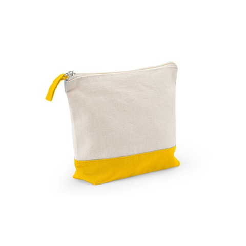 DAPHNE. Kosmetická taška ze 100% bavlny (340 g/m²) dvoubarevná, žlutá