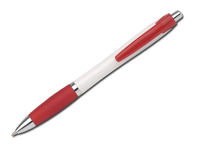 DARBY plastové kuličkové pero, modrá náplň, Červená