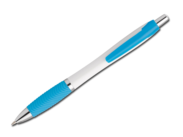 DARBY plastové kuličkové pero, modrá náplň, Světle modrá