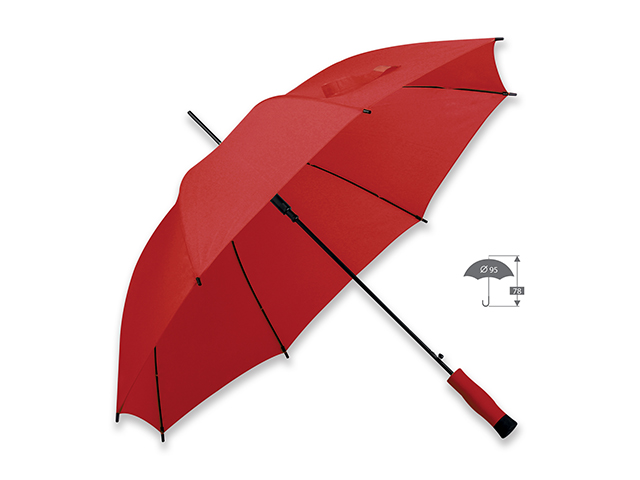 DARNEL polyesterový vystřelovací deštník, 8 panelů, Červená