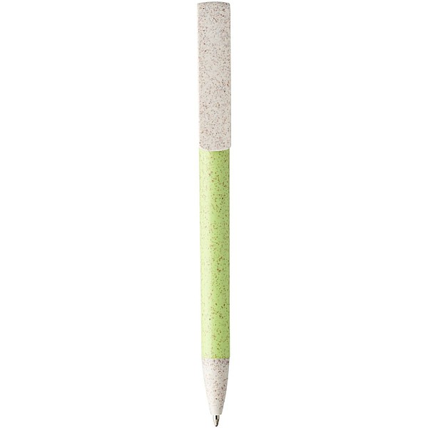DELIA Kuličkové pero z pšeničné slámy a držák telefonu, modrá náplň, světle zelená