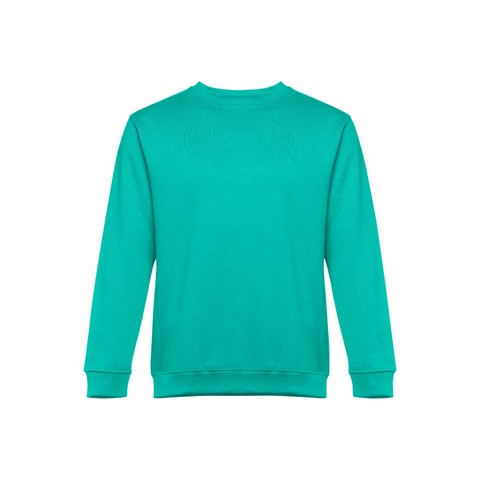 DELTA. Mikina (unisex) z bavlny a polyesteru, tyrkysově zelená, L
