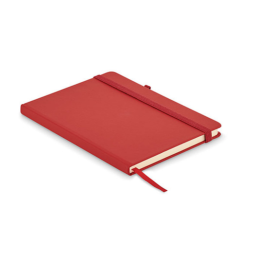 DEMIRO poznámkový zápisník v recyklovaných PU deskách, červená