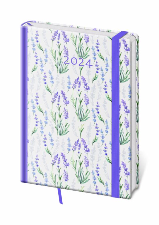 Denní diář A5 Vario Lavender s gumičkou