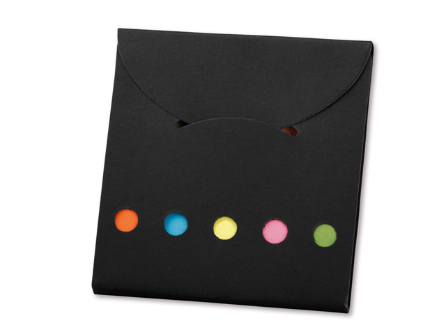 DEVITO barevné lepicí papírky (25 lístků/barva) v papírovém obalu, Černá