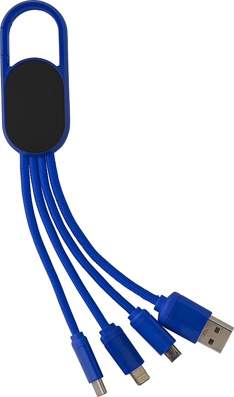 DEZIDER Nabíjecí kabel, 4 různé koncovky, modrý