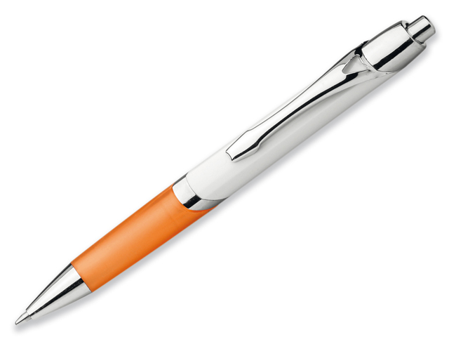 DIGIT FLAT plastové kuličkové pero, modrá náplň, Oranžová