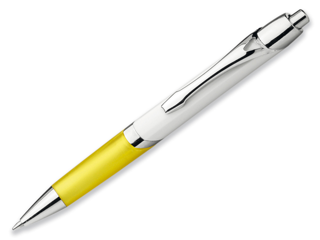 DIGIT FLAT plastové kuličkové pero, modrá náplň, Žlutá