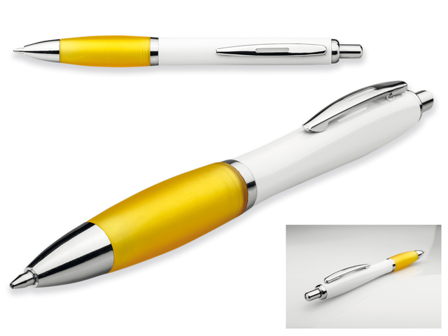 DIGIT plastové kuličkové pero, modrá náplň, Žlutá