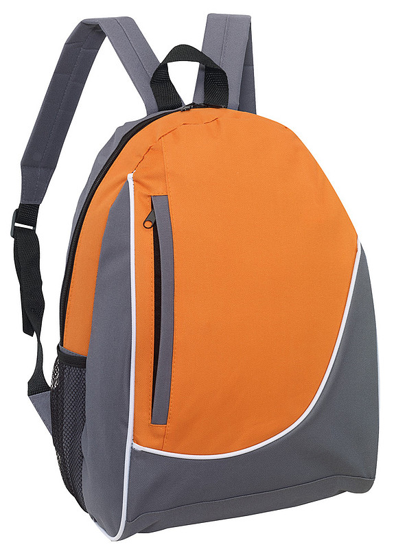 DOGEN Batoh s vertikální přední kapsou, šedo oranžový