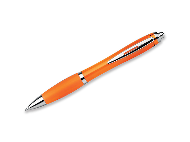 DOLPH plastové kuličkové pero, modrá náplň, Oranžová