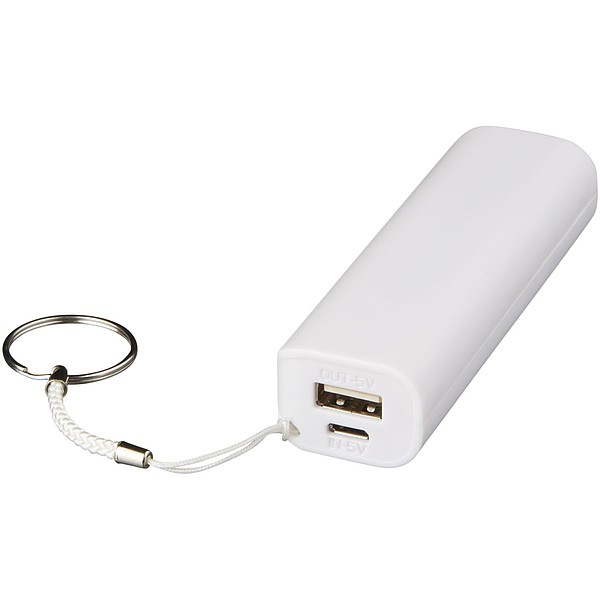 DORISA Powerbanka 1200 mAh s kroužkem na klíče, bílá