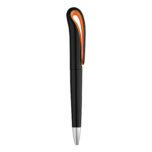 DREAK Plastové kuličkové pero s otočným mechanismem, modrá náplň, oranžové