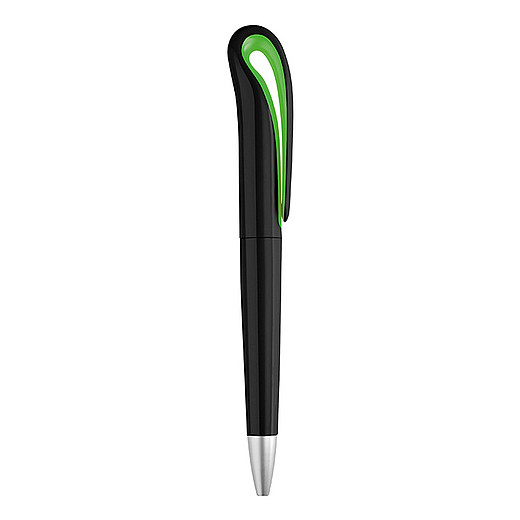 DREAK Plastové kuličkové pero s otočným mechanismem, modrá náplň, zelené