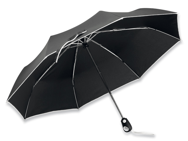 DRIZZLE polyesterový skládací deštník, open/close, 8 panelů, Bílá