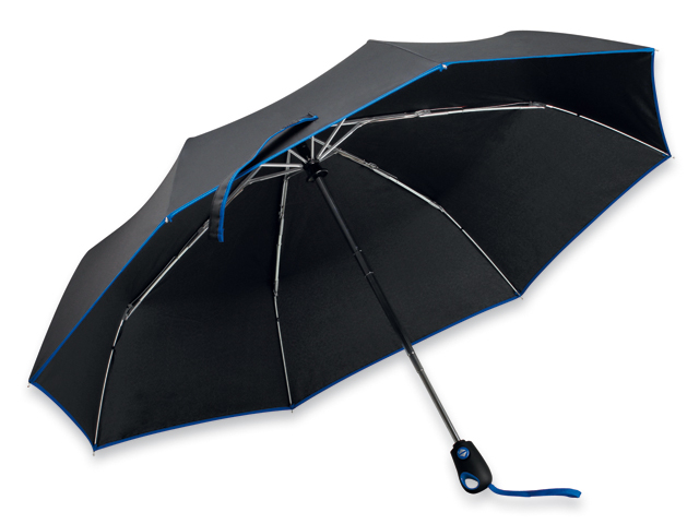 DRIZZLE polyesterový skládací deštník, open/close, 8 panelů, Královská modrá