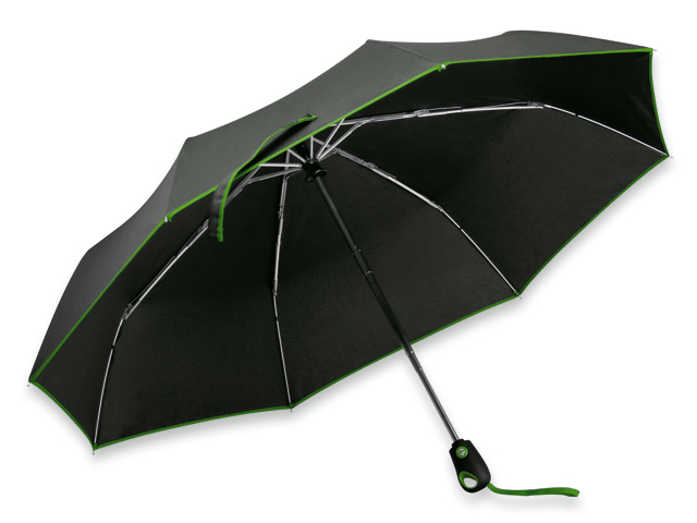 DRIZZLE polyesterový skládací deštník, open/close, 8 panelů, Zelená