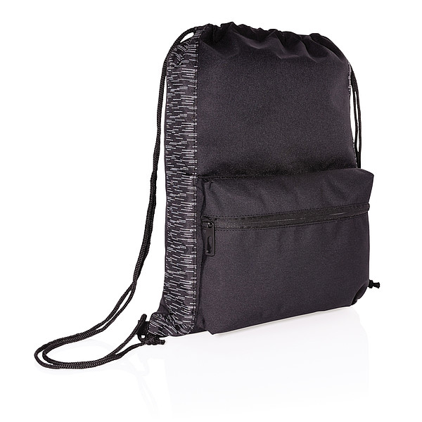 DUHU Reflexní šňůrkový batoh z RPET AWARE™, černá