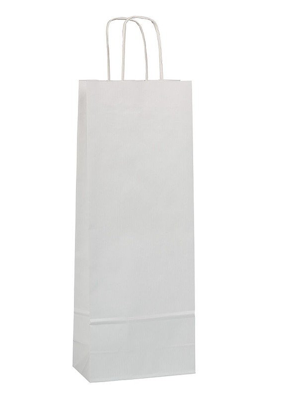 DUNEO Papírová taška na víno 15x8x40 cm, bílá