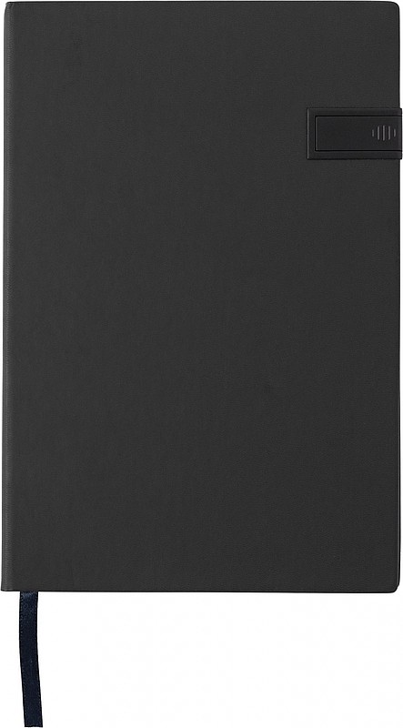ENZO Zápisník A5, 96 linkovaných stran s 16GB USB, černý