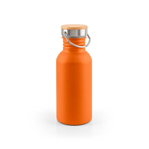 EWING. Jednostěnná láhev z nerezové oceli (90 % recyklovaná), oranžová