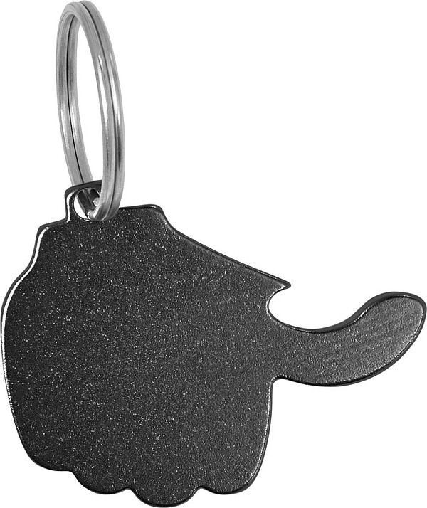 FEREDO Hliníkový přívěsek na klíče ve tvaru palce, černá
