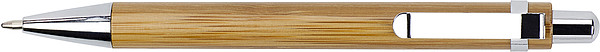 FLAVIE Dřevěné kuličkové pero s modrou n. a kovovými detaily