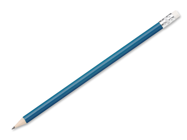 FREJA dřevěná grafitová HB tužka s gumou, Modrá