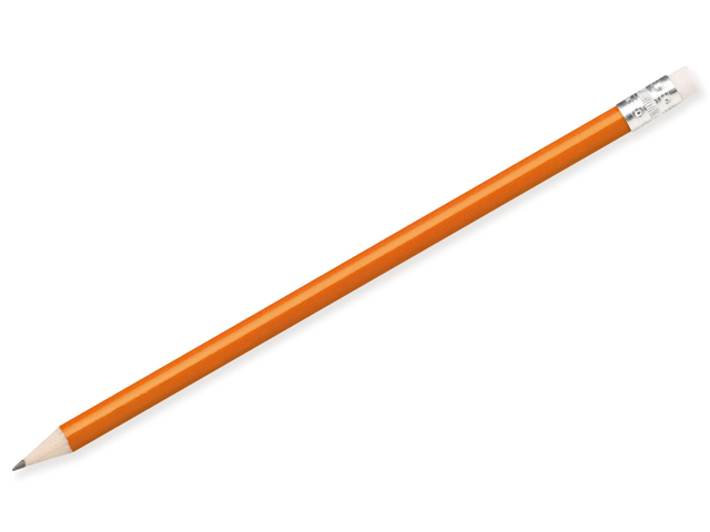 FREJA dřevěná grafitová HB tužka s gumou, Oranžová