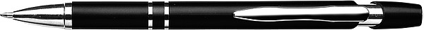 FRIDA Plastové kuličkové pero kovového vzhledu, černé