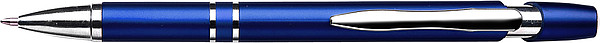 FRIDA Plastové kuličkové pero kovového vzhledu, modrá náplň, modré