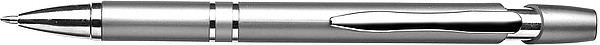 FRIDA Plastové kuličkové pero kovového vzhledu, stříbrné