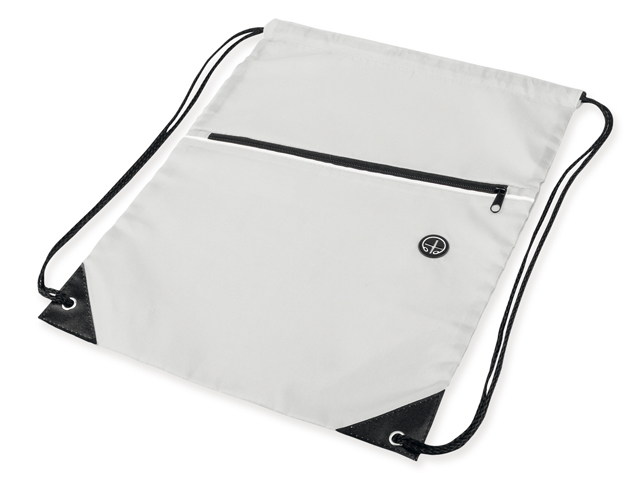 GARU polyesterový stahovací batoh, 210D, Bílá