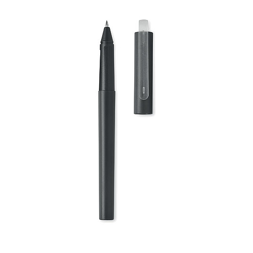 Gelové pero s modoru náplní, vyrobeno z recyklovaného plastu RPET, černé