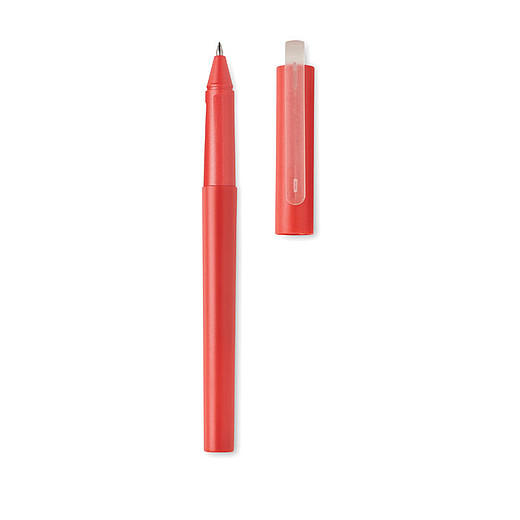 Gelové pero s modoru náplní, vyrobeno z recyklovaného plastu RPET, červená