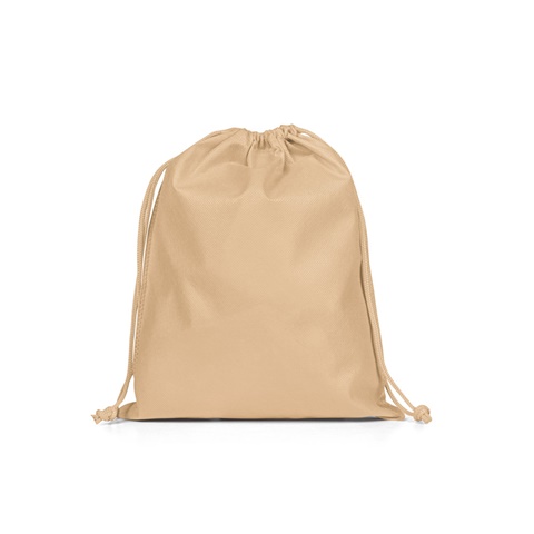 GIFT BAG M. Středně velká netkaná taška (60 g/m²) tepelně svařená, světle hnědá