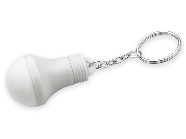 GLOAMIN plastový přívěsek - LED svítilna ve tvaru žárovky, Bílá