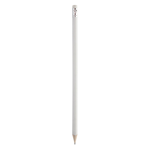 GORETA Dřevěná tužka s gumou, bílá