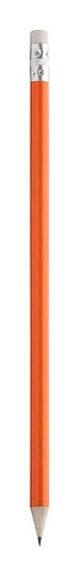 GORETA Dřevěná tužka s gumou, oranžová