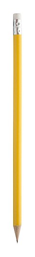 GORETA Dřevěná tužka s gumou, žlutá