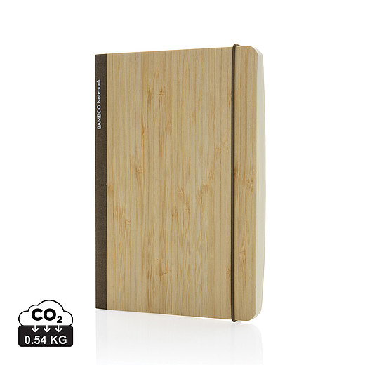 GRIOL Linkovaný zápisník A5 s bambusovými deskami a hnědými detaily, 160 stran