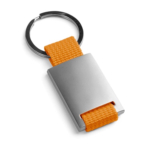 oranžová GRIPITCH. Klíčenka z kovu a popruhu, oranžová