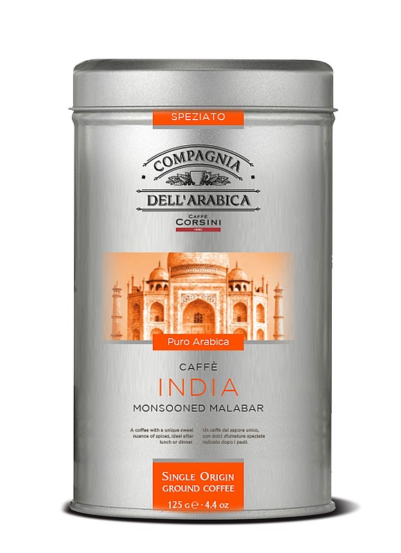 GROSETO Pražená mletá káva, 100% arabika v dárkové plechovce, 125 g, India