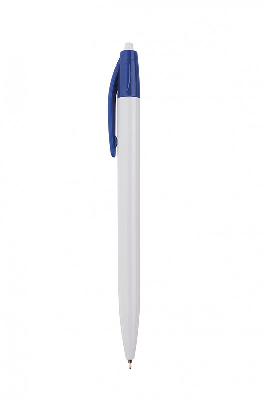 HAUSER EZEE CLICK Plastové kuličkové pero s barevným klipem, modré